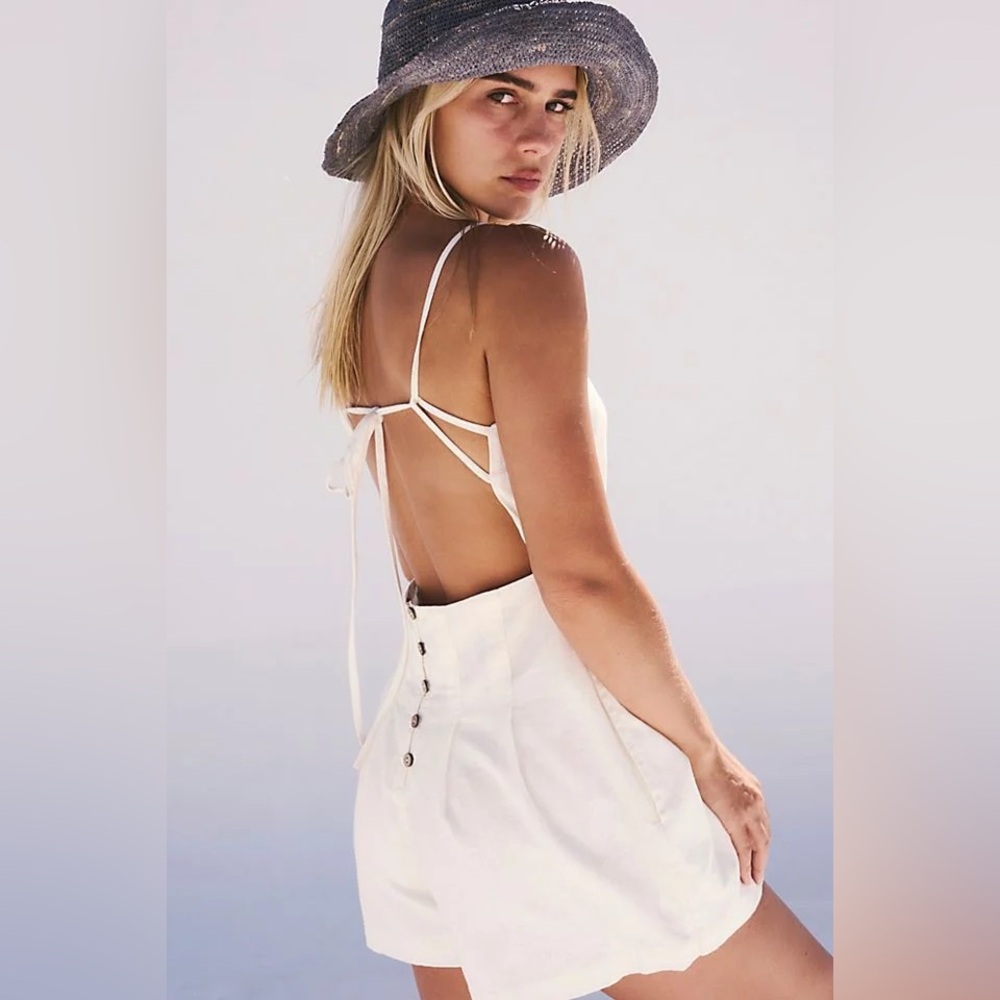 FREE PEOPLE Free-Est Bari Romper in Ivory Size L NWT